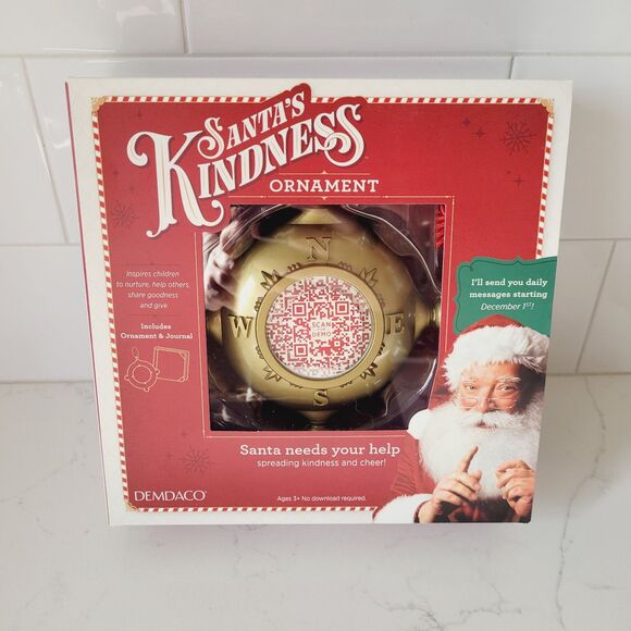 NEW Santas Kindness Interactive QR Code Christmas Ornament Plus Journal Demdaco - Picture 1 of 11